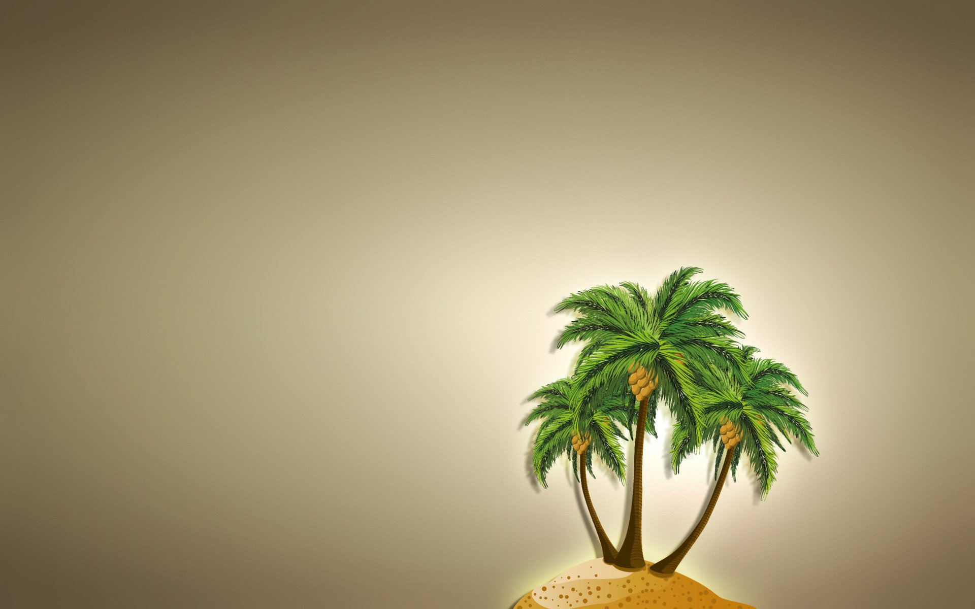 palmier minimalisme île arbre fond clair noix de coco