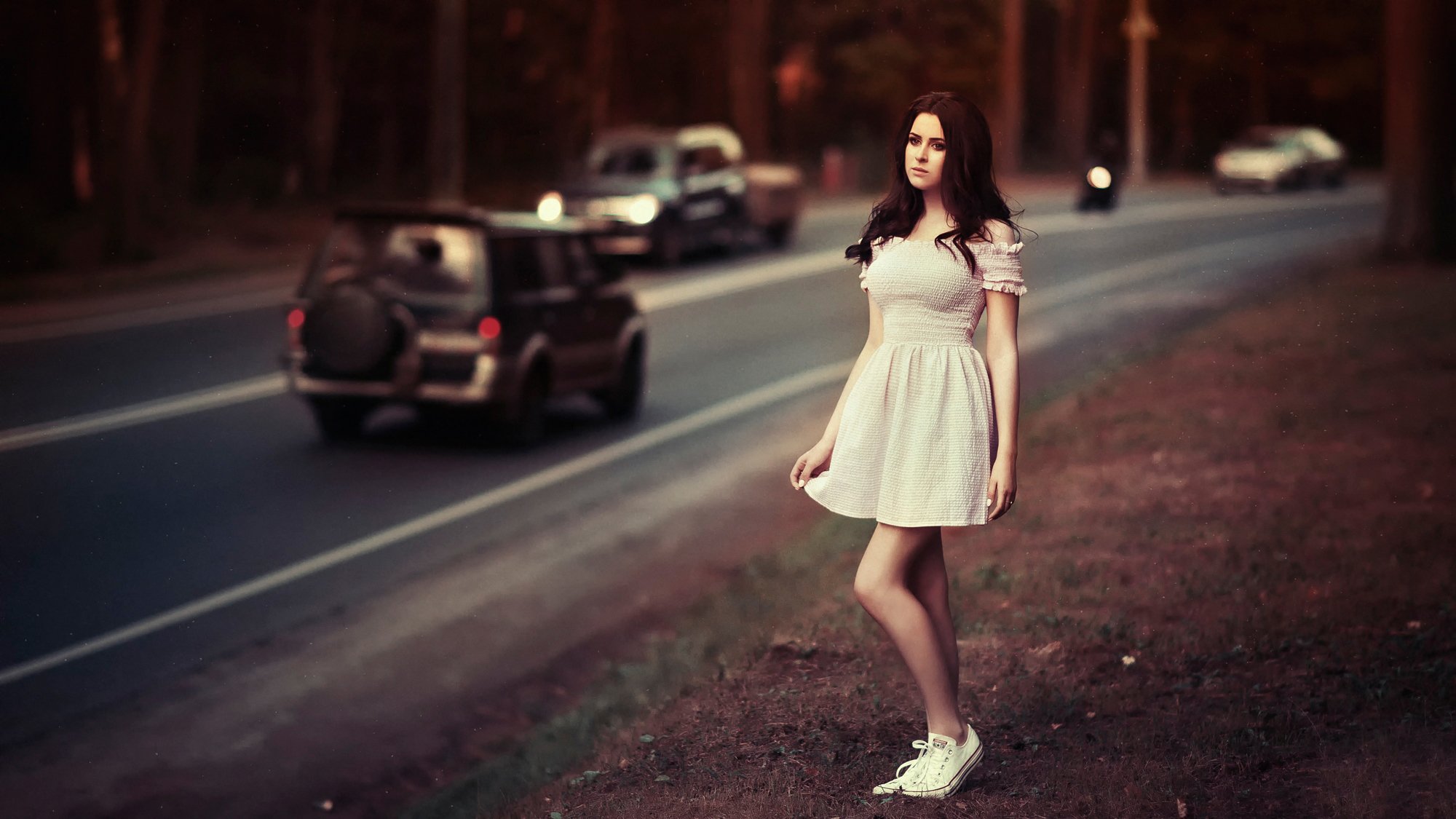 track road machinery shoulder girl dre