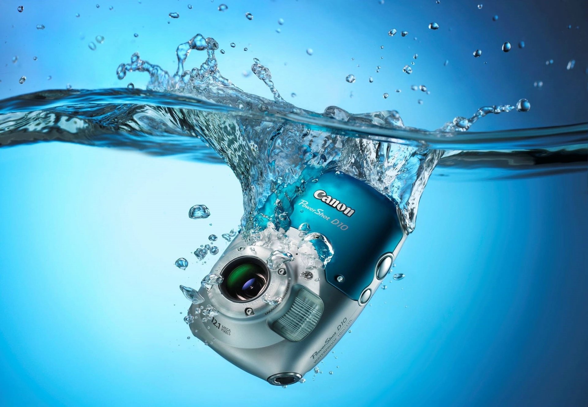 digital canon powershot d10 wasser kamera spritzer tropfen