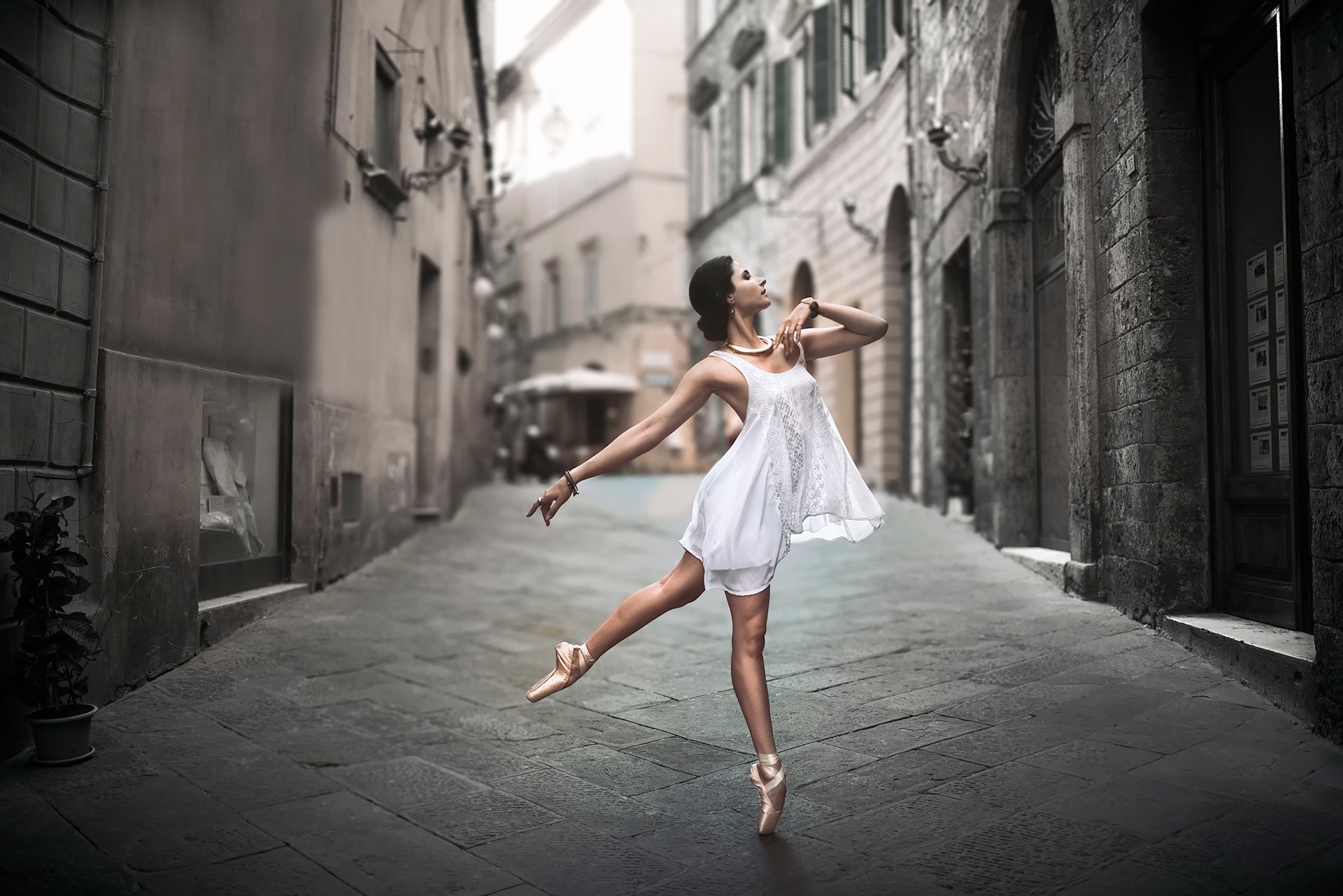 stadt straße ballerina pointe ballett tanz