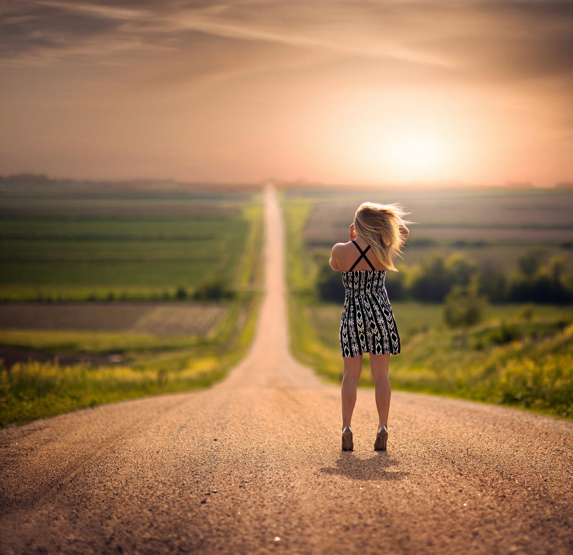 kleid haare straße weite bokeh