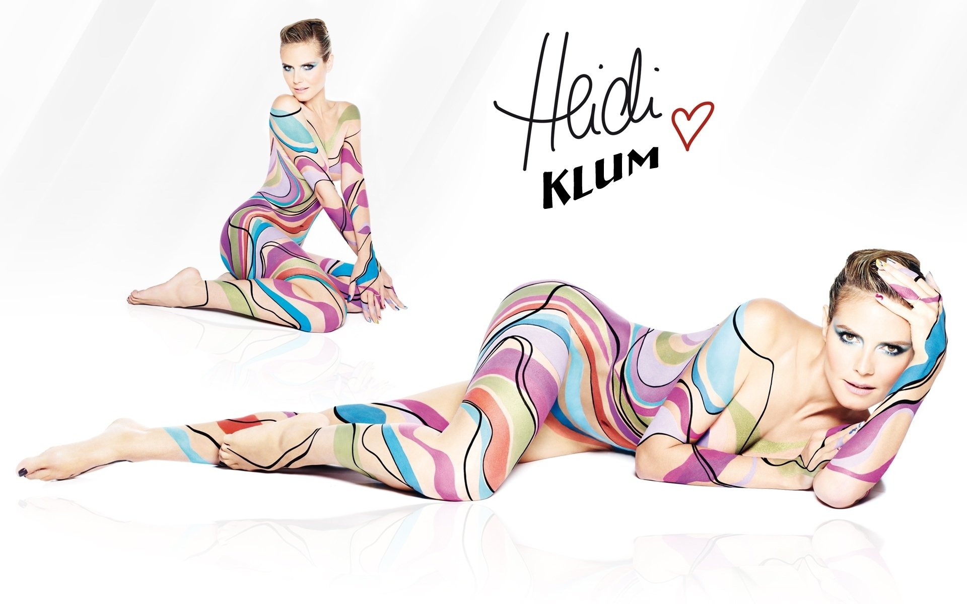 heidi klum ragazza bellezza modello angeli segreti sexy sexy corpo figura sguardo bionda seno vita culo gambe body art body art