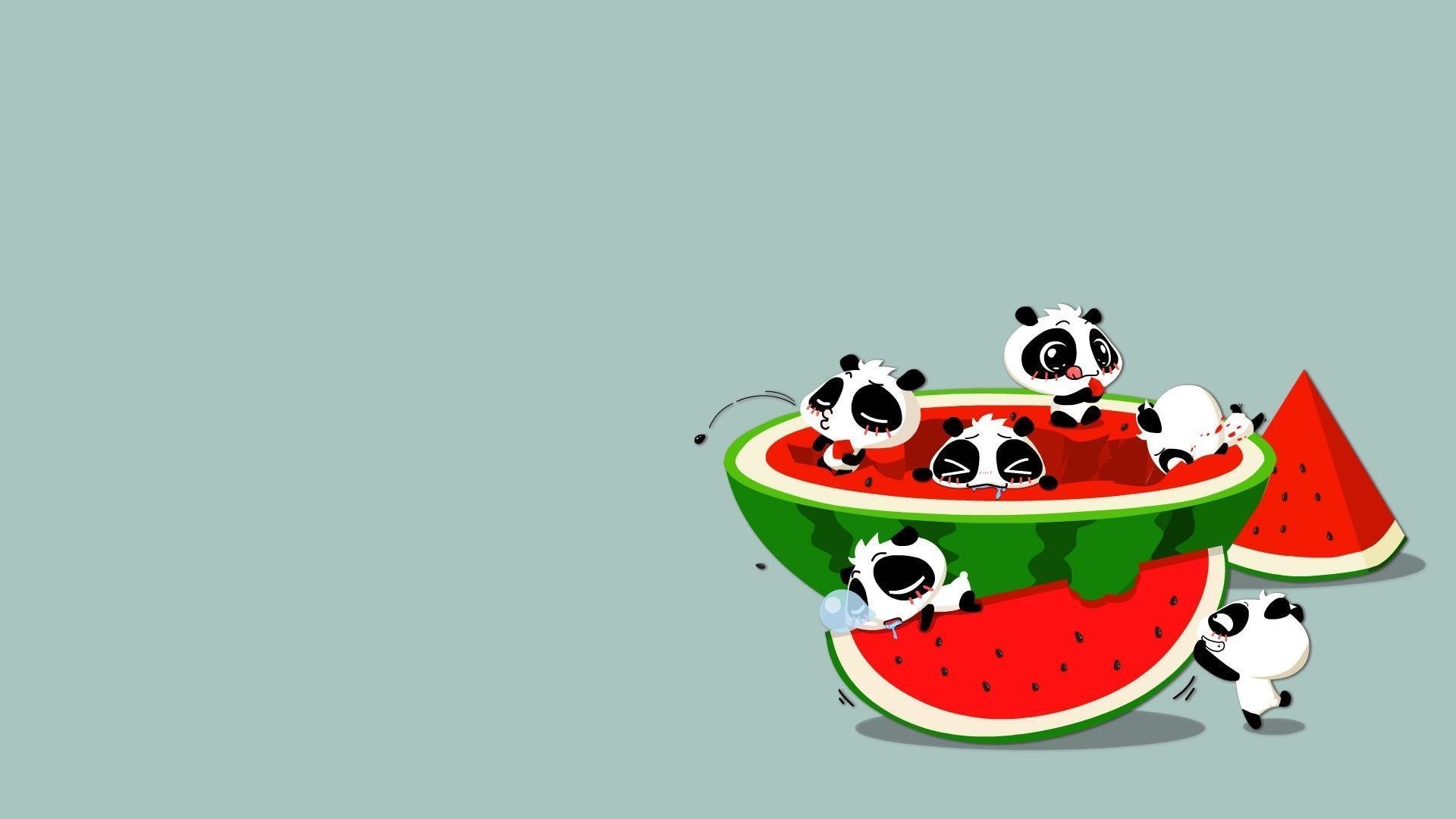 situation anime panda art pastèque