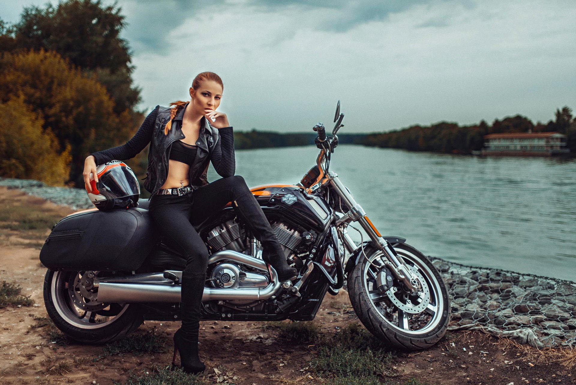 harley davidson девушка мотоцикл россия