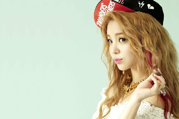 Asian girl in a black cap