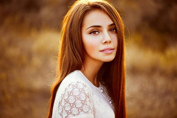 Naturel brune fille photo portrait