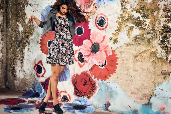 Photo shoot of selena Gomez brand adidas