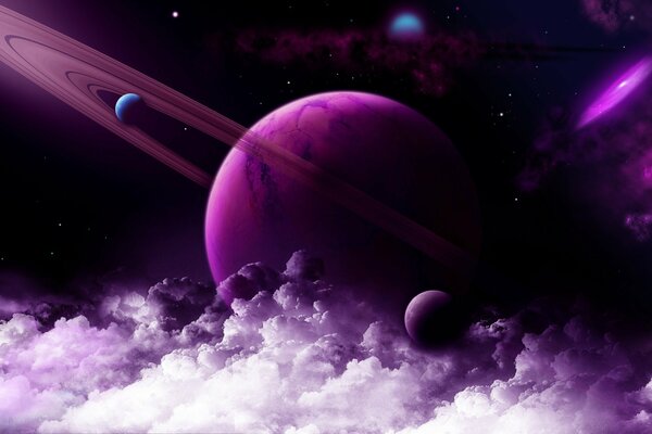 Spazio pianeta stelle nube