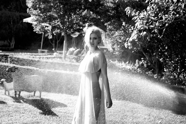 Servizio fotografico in bianco e nero all aperto