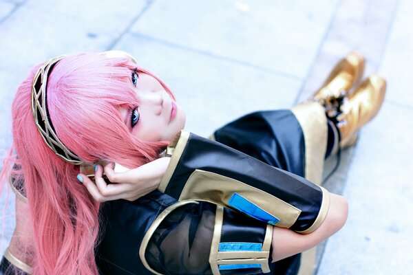 Beautiful cosplayer vocaloid anime