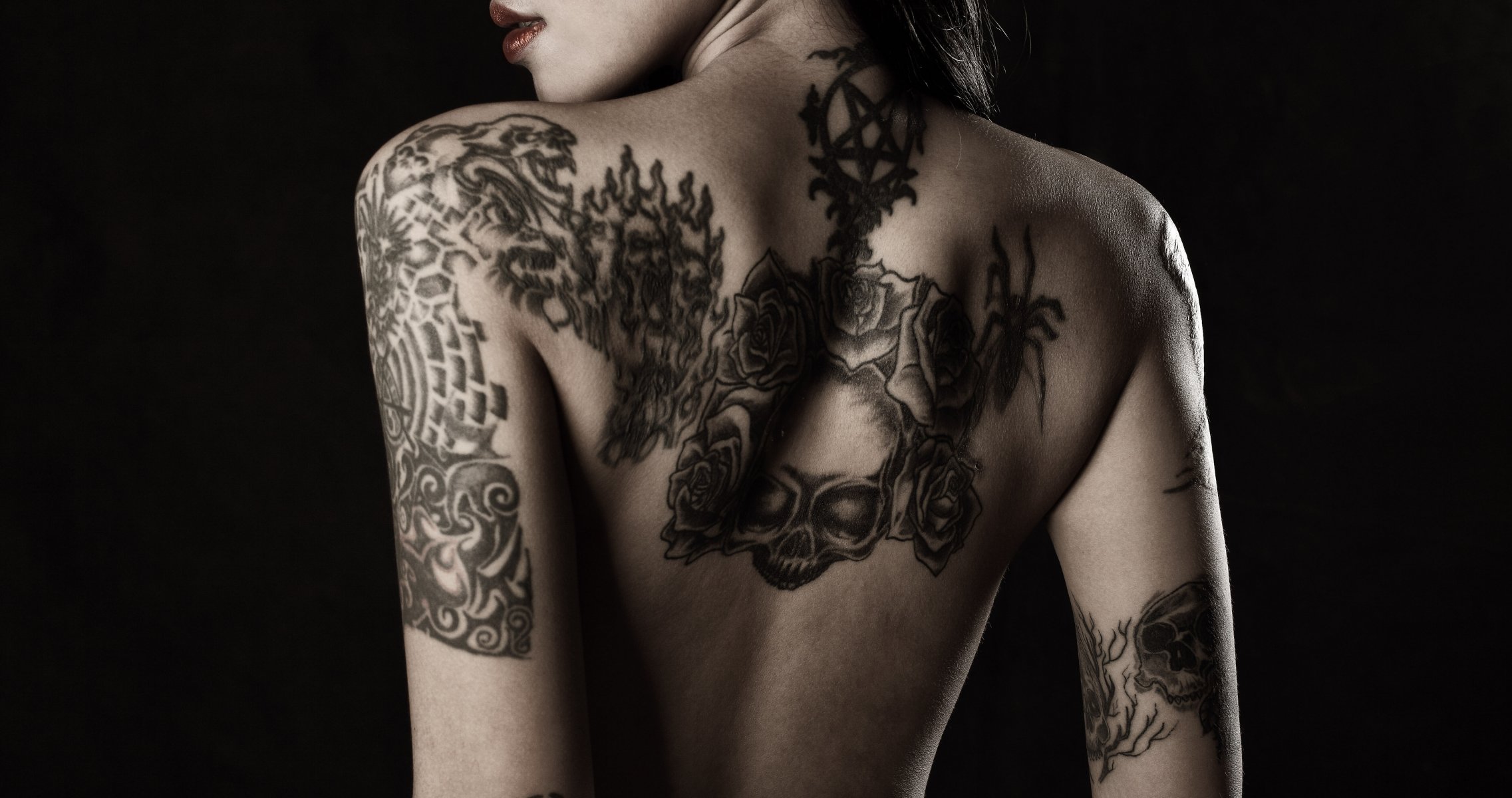 girl spin tattoo tattoos skull black background