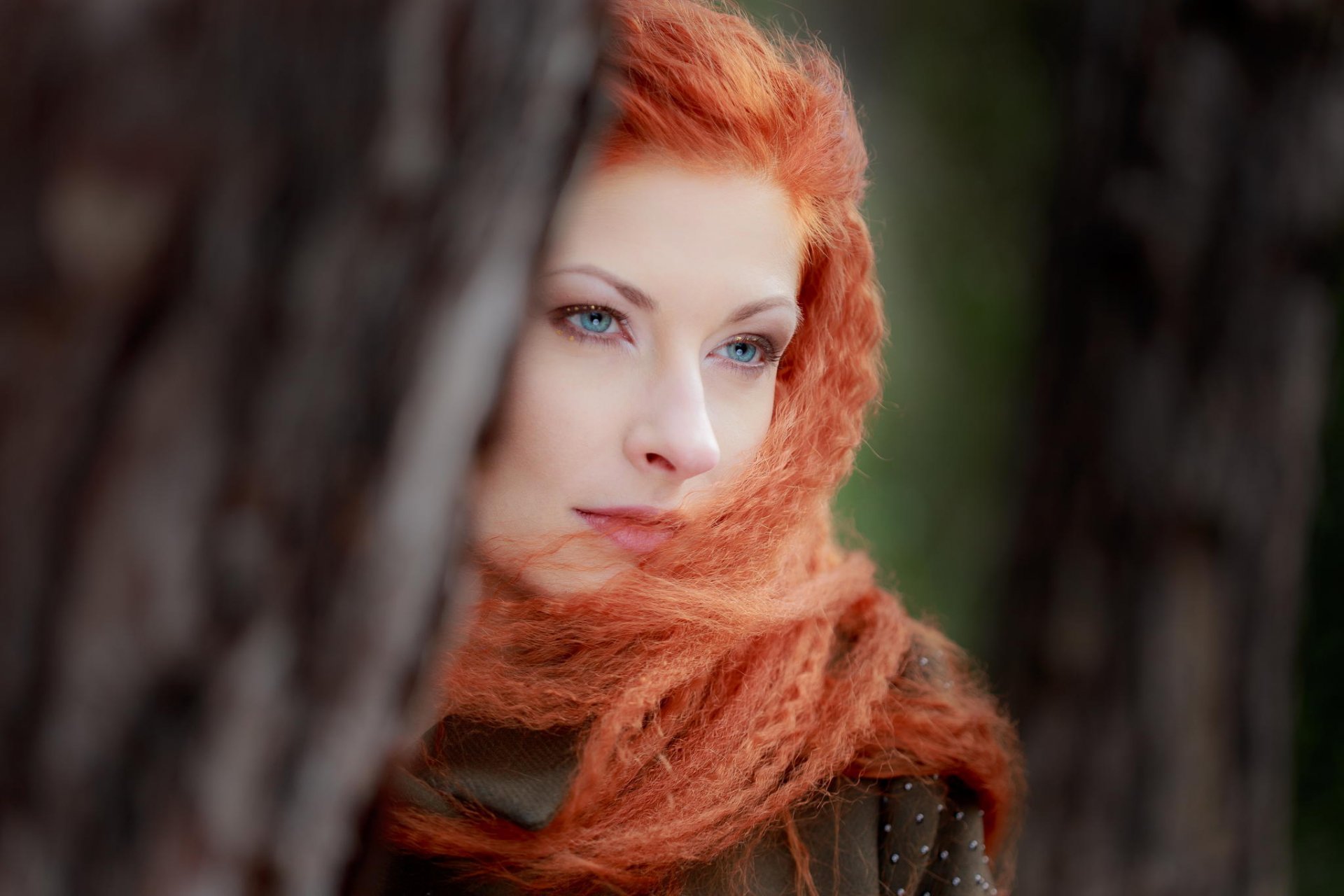 rousse portrait vue bokeh