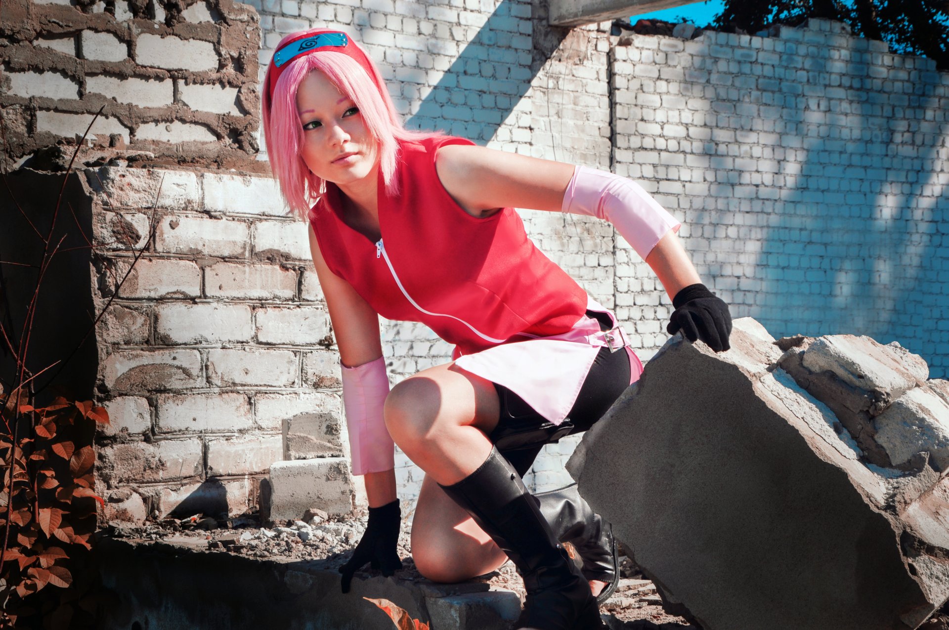 naruto cosplay chica kunoichi haruno sakura