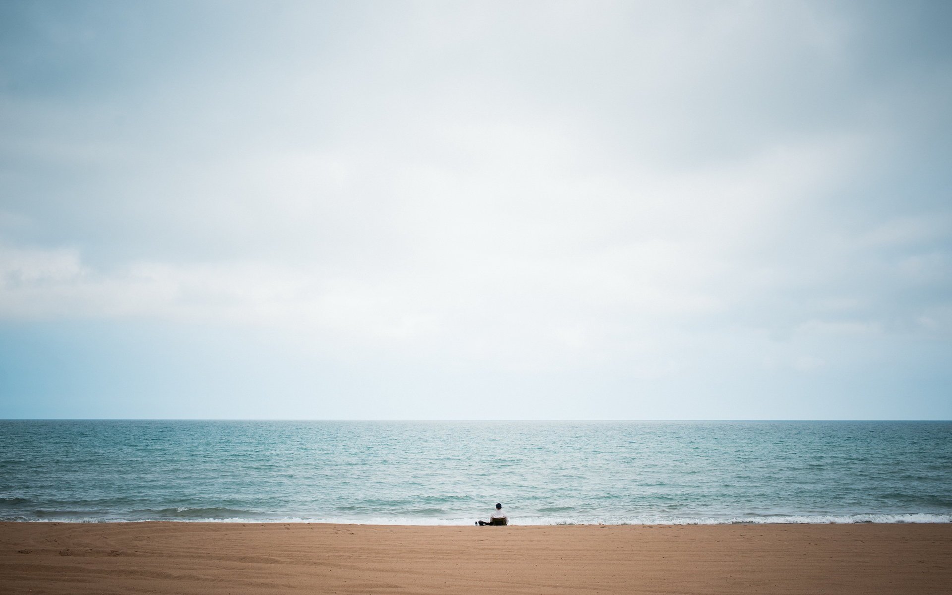 ky alone solitude lake man big beach blue