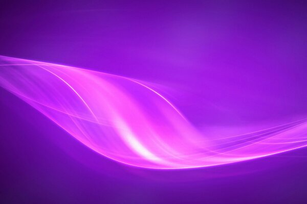 A stream of light in the form of bending waves on a purple background