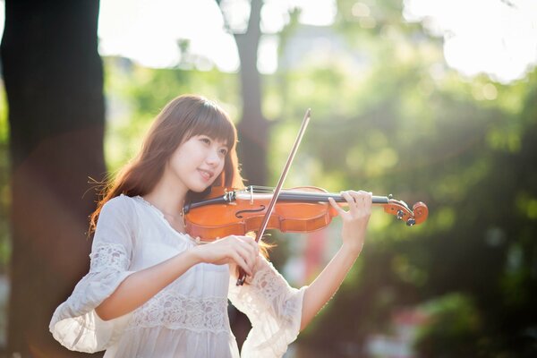 A violinist playing beautiful music