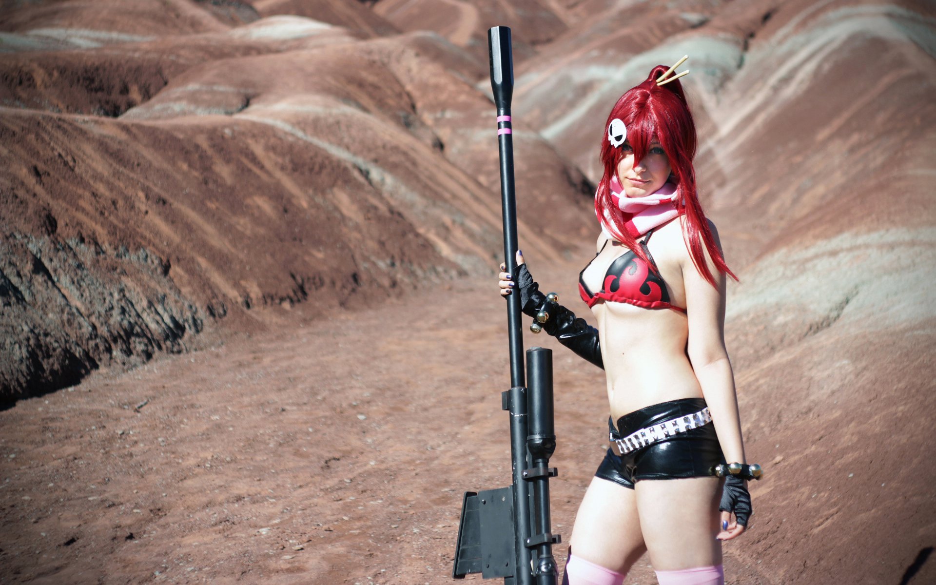 gurren lagann yoko cosplay girl rifle suit