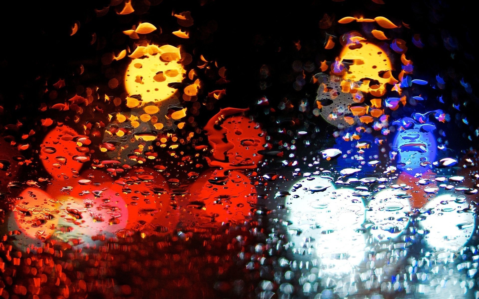 macro azul rojo agua gotas luces macro lluvia bokeh