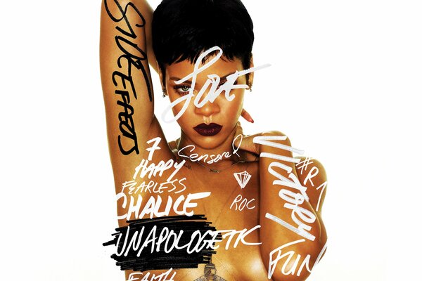 Unusual album cover by singer rihanna