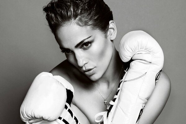 Jennifer lopez in boxing gloves