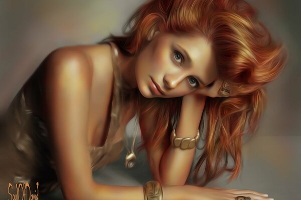 Mischa Barton z rudymi włosami. Art Girls z bransoletkami