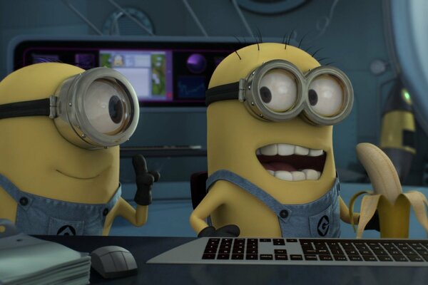 Minions dans le dessin animé Despicable me 2