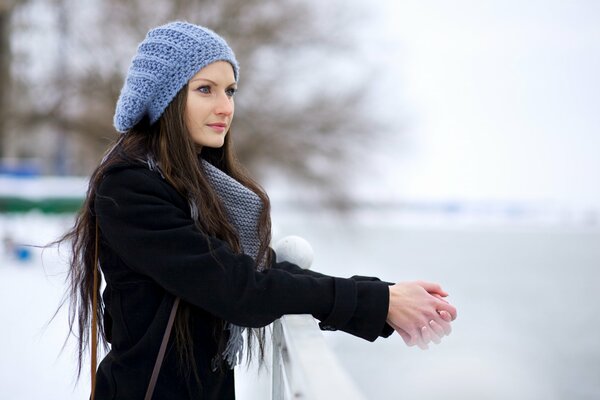 Pont urbain paysage d hiver