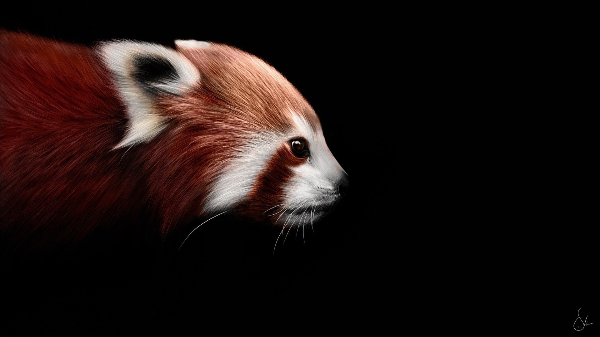 firefox arte panda rosso nero sfondo