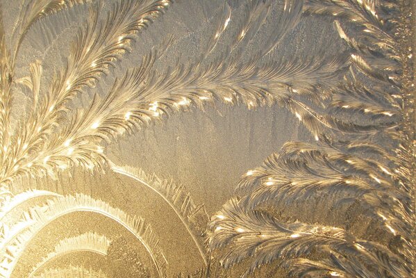 Icy earth patterns on glass