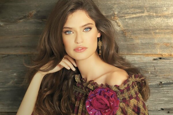 Elegant portrait of a blue-eyed brunette