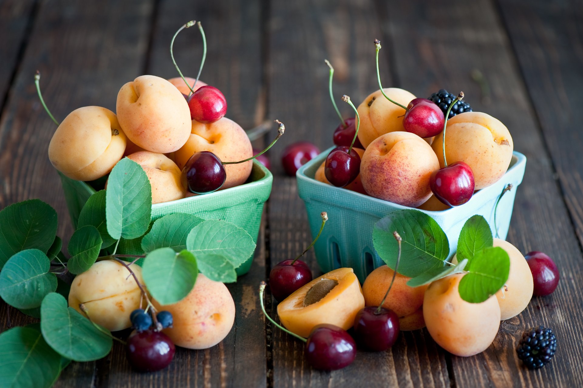 fruits berries apricots cherry