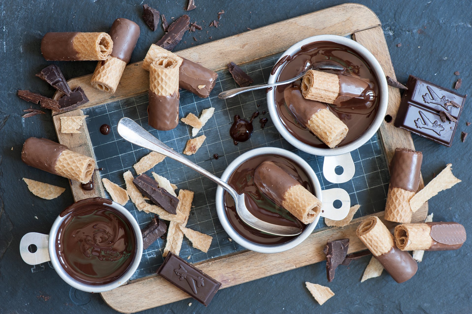 wafer chocolate spoon