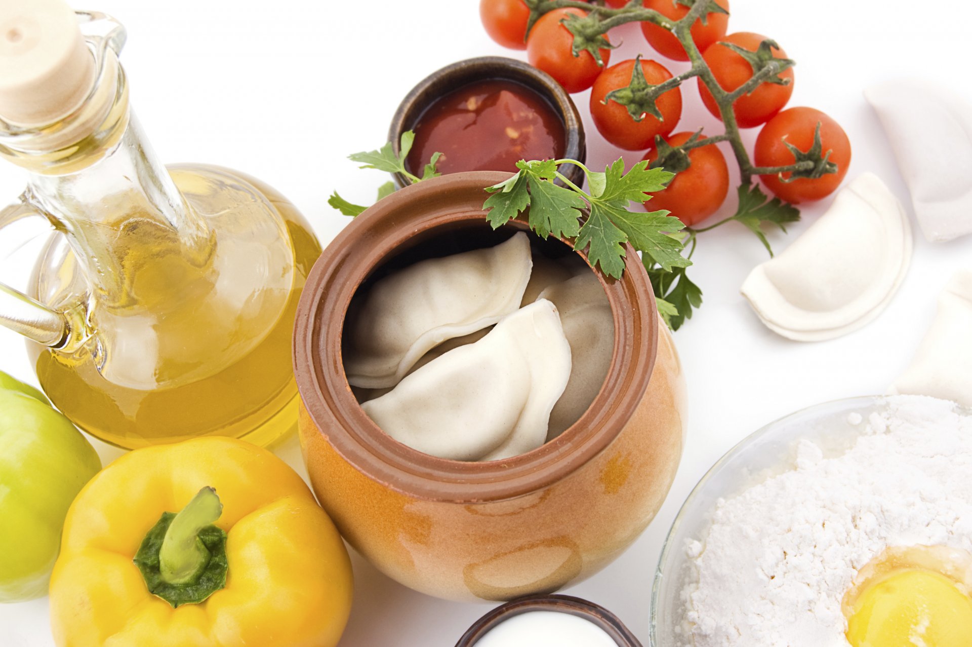 pot boulettes poivrons tomates huile d olive garniture pot poivrons légumes verts