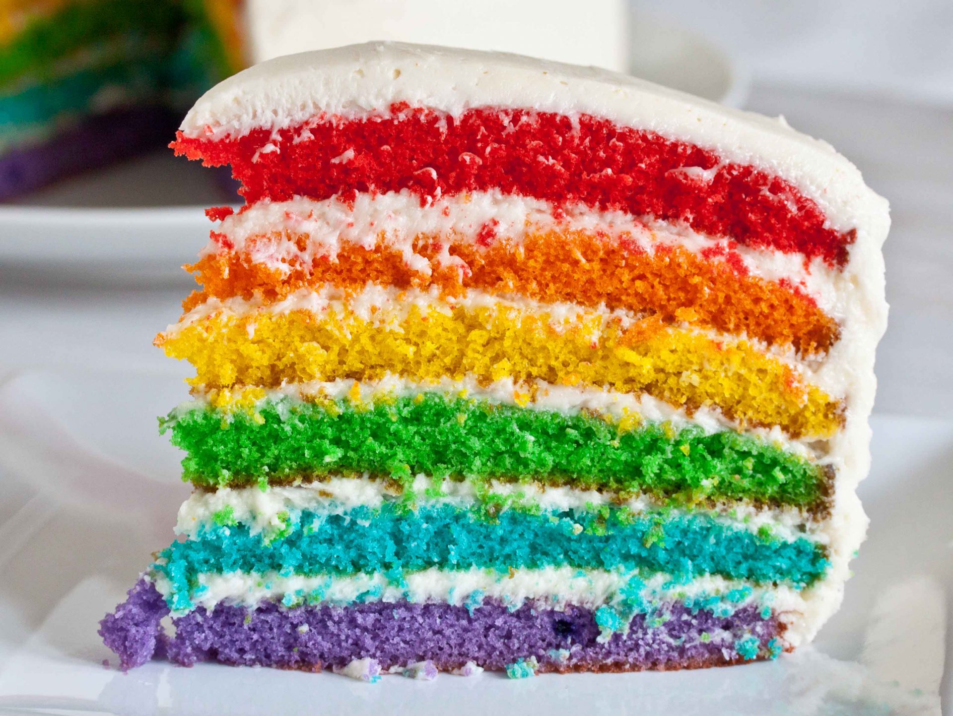 kuchen schicht farbe regenbogen glasur feiertag