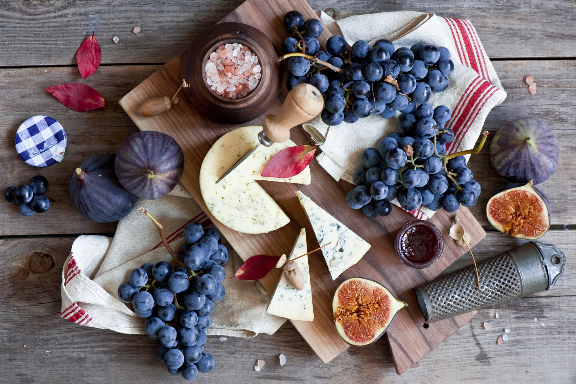 grapes figs figs cheese grater still life