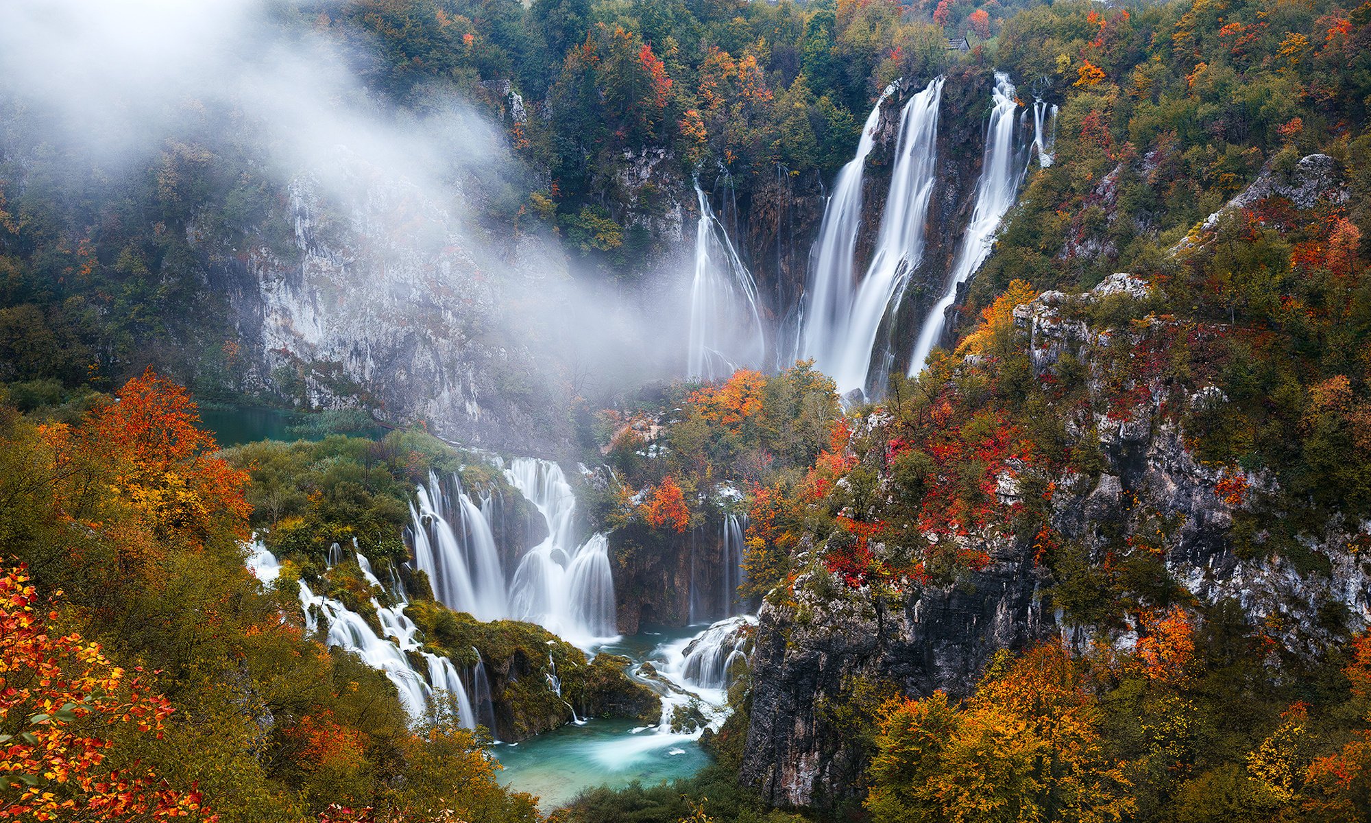 croatia nature waterfalls autumn beautiful