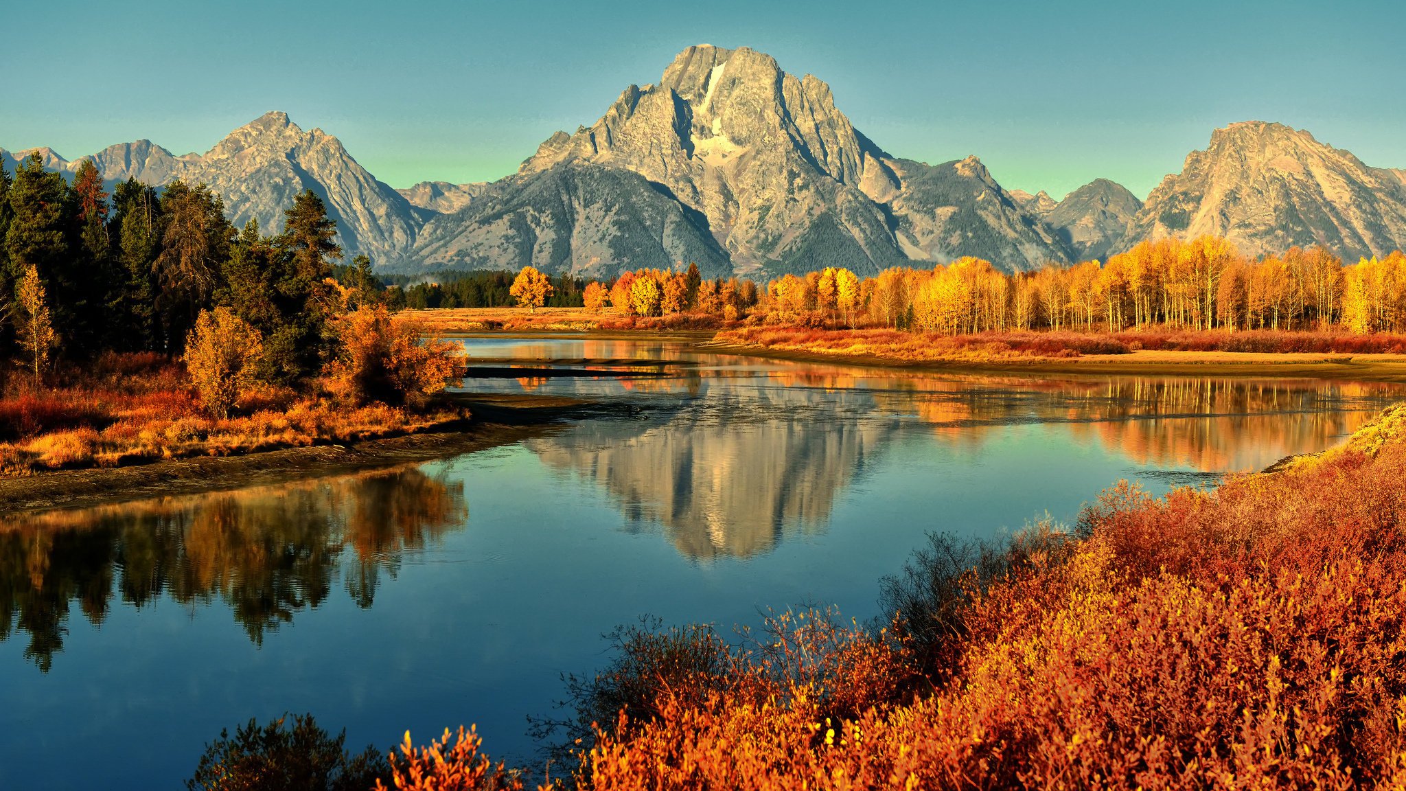 berge fluss herbst