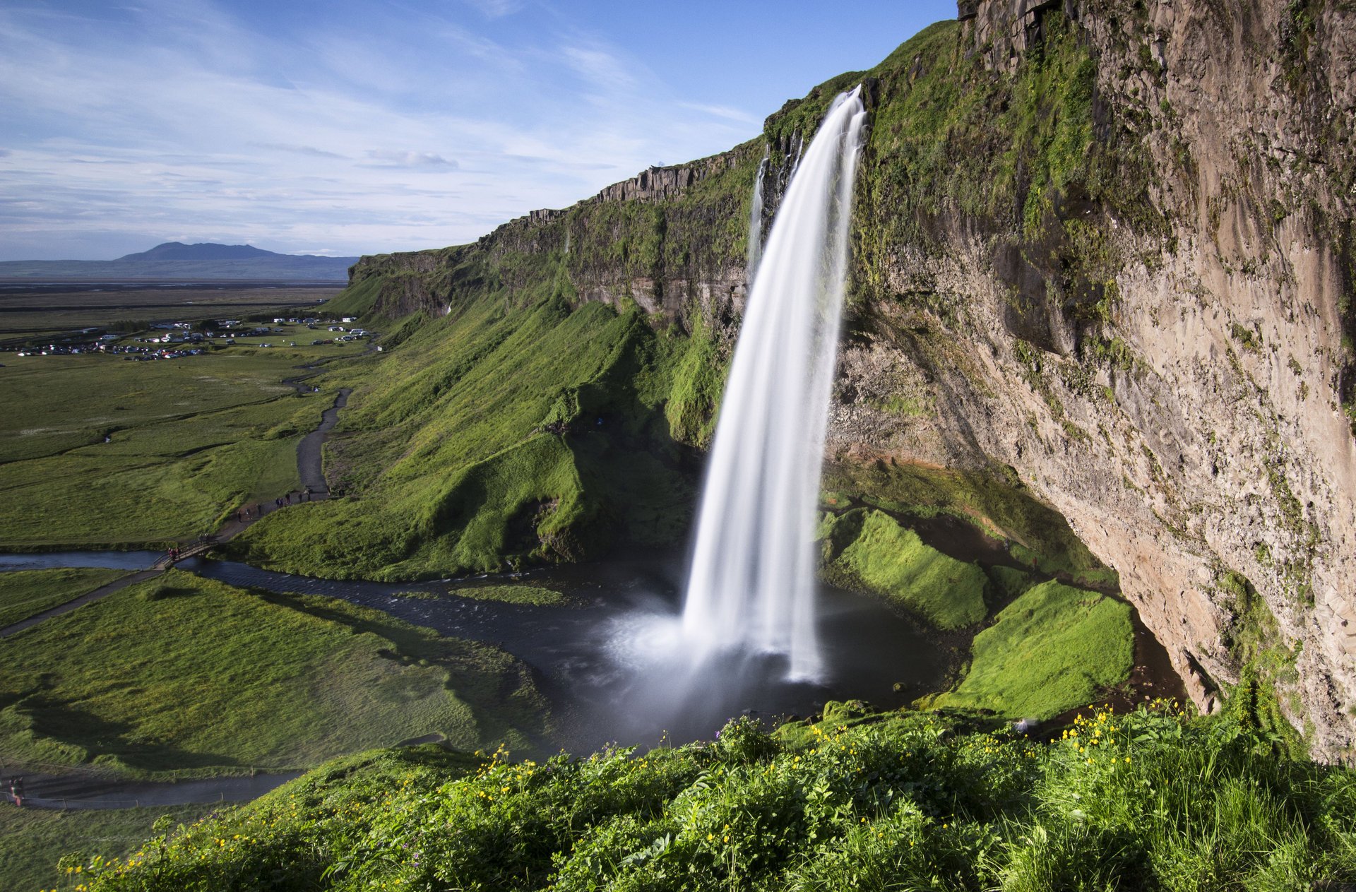 islandia wodospad klify pięknie