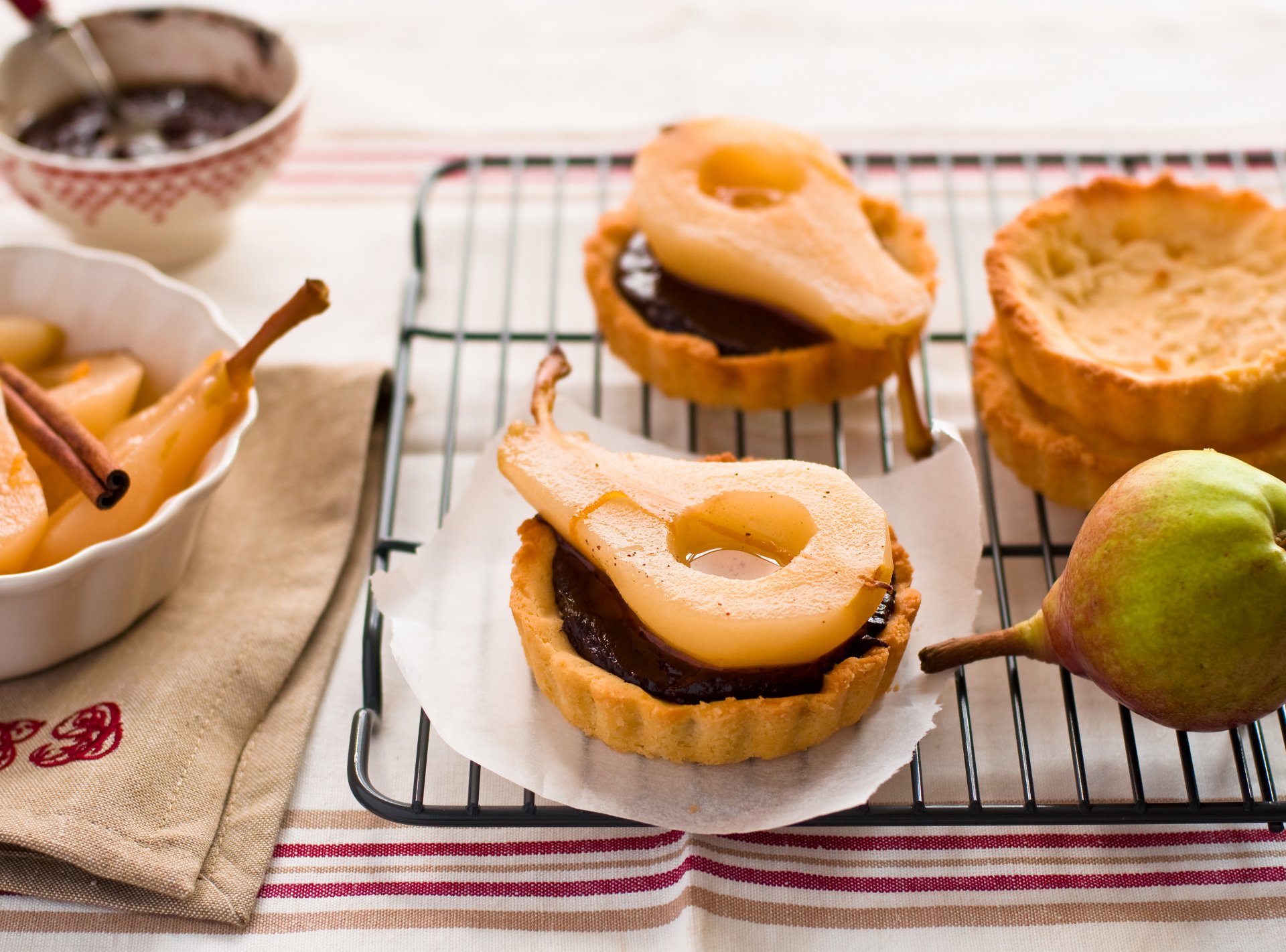 pear tartlets chocolate cinnamon baking dessert sweet anna verdina