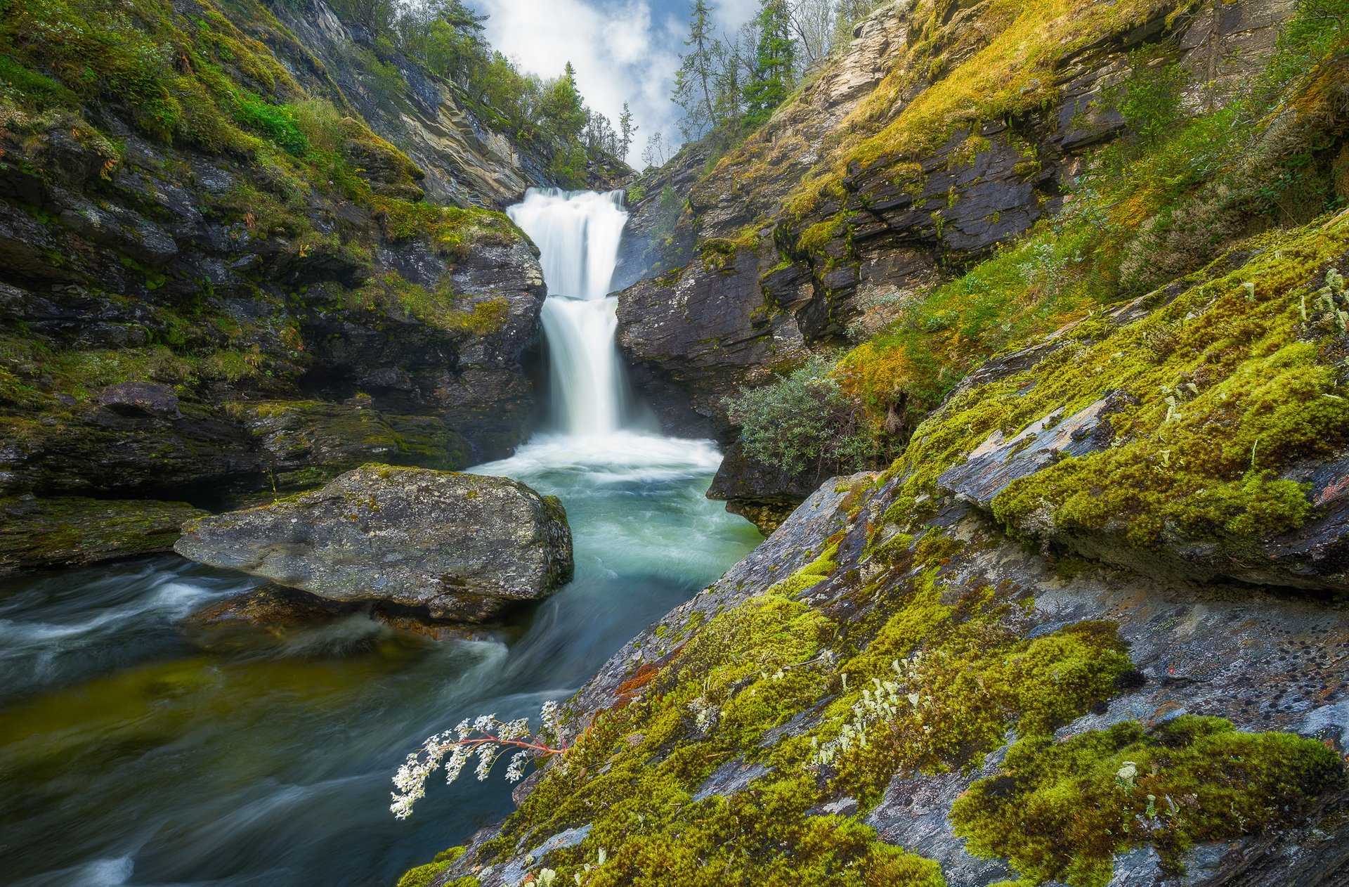 rondane nature norway national park rocks river waterfall