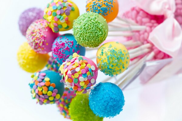 Candies and lollipops in the world of taste