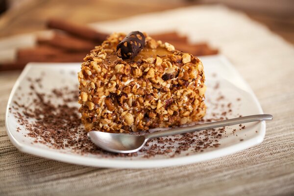 For dessert, a nut-chocolate cake