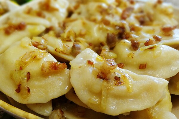 Dumplings with potatoes - a hearty lunch