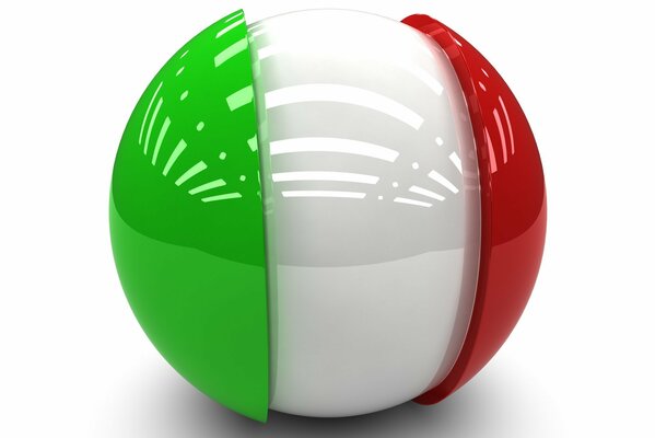 The flag of Italy in the shape of a ball