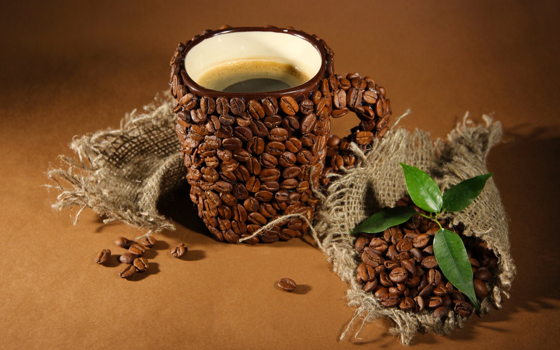 coffee leaves cup of coffee coffee beans mugs creative