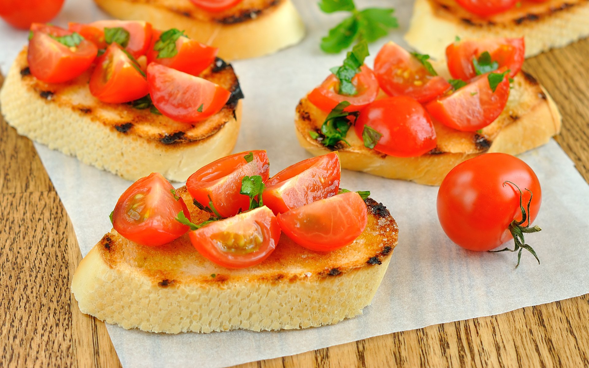 bread baguette sandwich tomatoes cherry tomatoes napkin