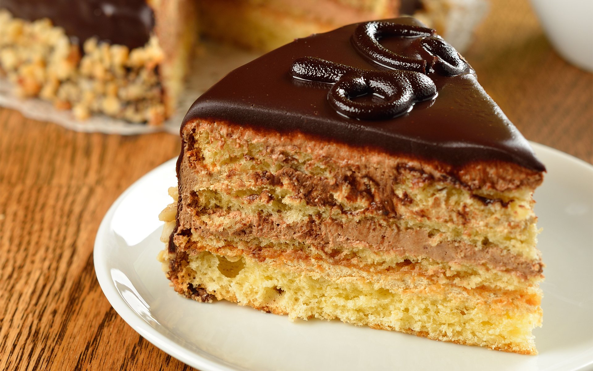 gâteau morceau tranche chocolat glaçage soucoupe