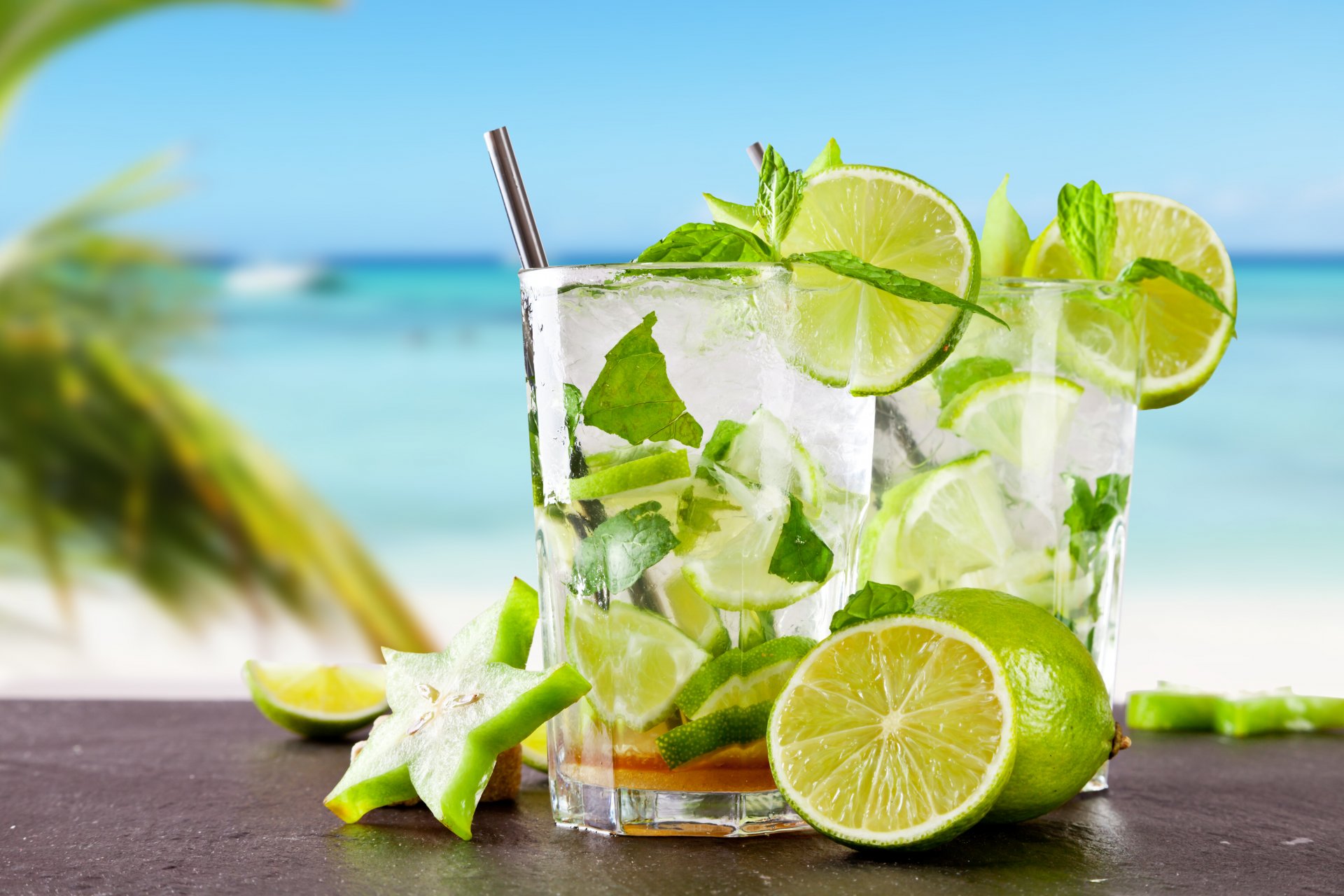 tropical cocktail mojito boire chaux frais mer plage citron vert