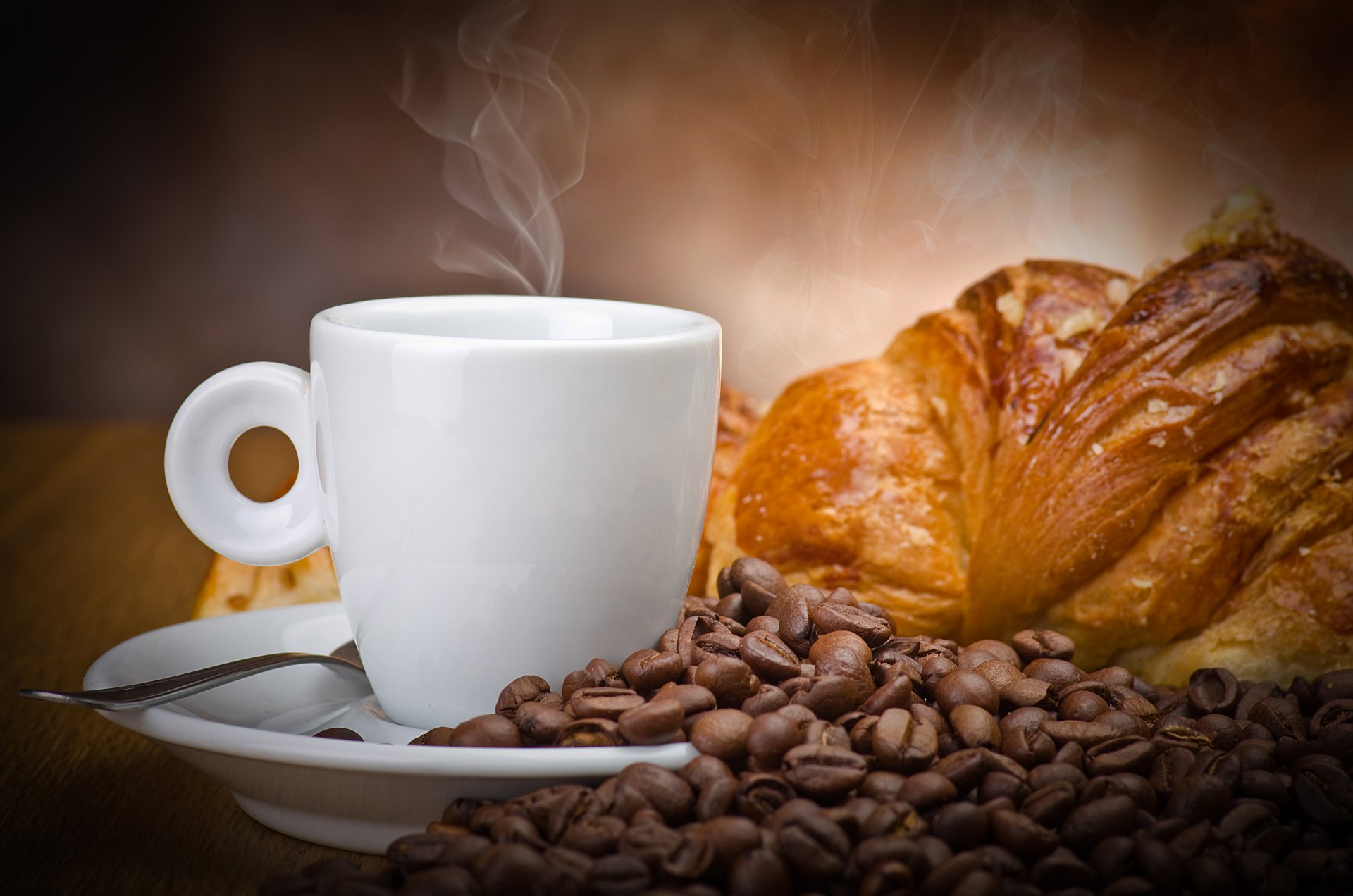 café céréales boisson tasse blanc croissant muffin