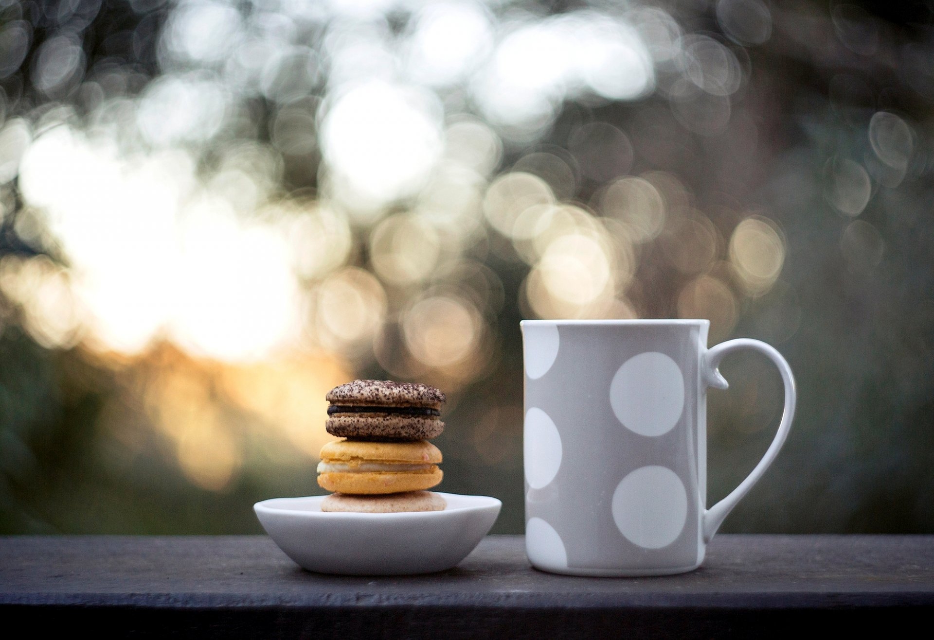 tasse becher kekse makkaroni essen süßigkeiten bokeh